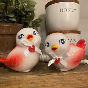 Target Ceramic Love Birds Set of Two Looking Up and Straight Spritz Valentines